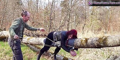 Shes Tied In Public Forest & Hit With Cane & More To Orgasm Then Discovered! - Preview