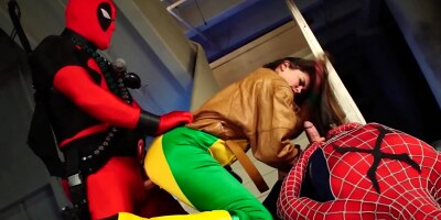 Skinny supergirl knows Spider-Man and Deadpool just want sex