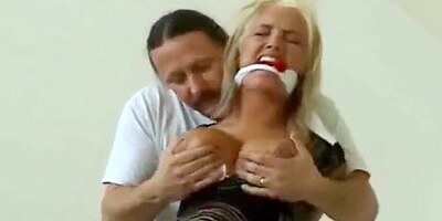 Busty Blonde Bound Gagged And Blindfolded