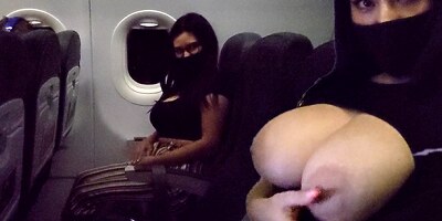 Teen shows me her Big Tits and Lets me Grab them during a Flight to Cancun - Risky