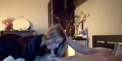 Sexy blonde plays and sucks cock in the morning-DozzaZanoza