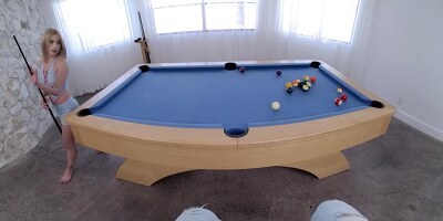 Babe Chanel Camryn lost in billiards and gets a hard fuck POV