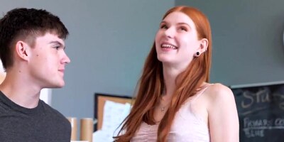 Sex of redhead and bestie's stepbrother in classroom