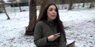 Public agent pays a busty Spanish girl for POV sex