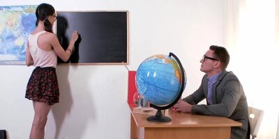 Kinky and nerdy student is fucked by the naughty prof