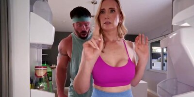 Busty babe Lilly James fucks a fitness hunk in a hot movie