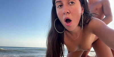 Sex With A Beauty On A Public Beach Facial