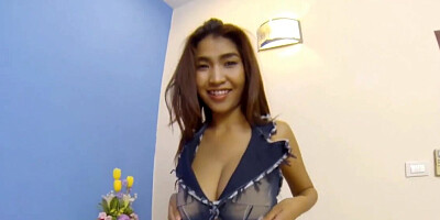 Thai slut with huge breasts gets her tight hole penetrated