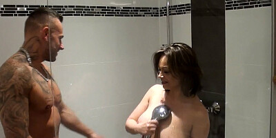 German Mature Mom seduce to Standing Doggy Fuck in Shower by Boy