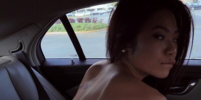 Asian teen rides stranger's dick in car as part of revenge
