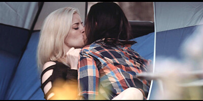 Lesbian camping sex from hot Aidra Fox and Charlotte Stokely