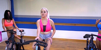 Attractive Latina with a fat ass is working out with him