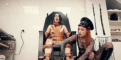Latex Prison Girl In Cuffs And Cage 5