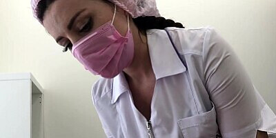 Blowjob in a medical office from a beautiful nurse