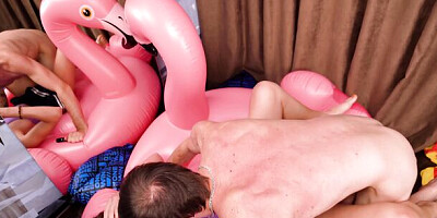 Fuck with a sailor on an inflatable flamingo - sex with teen NIGONIKA 2024