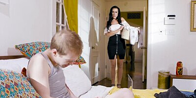 MOMMY'S BOY - Virgin Stepson Almost Doesn't Pull Out Of His German Stepmom Texas Patti!