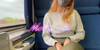 Busty Blonde Slut Fucked on a Public Train - Molly Pills - POV 4K