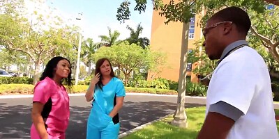 Interracial Nurse Threesome
