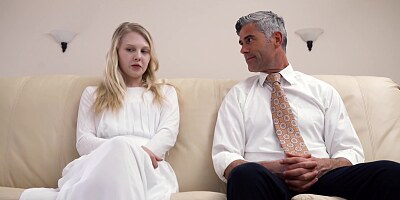 Mormon slut Lily enjoys this mature dick