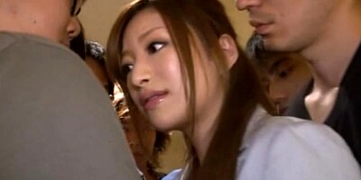 Gorgeous Office Girl Karen Fujiki Jizzed On In A Gangbang