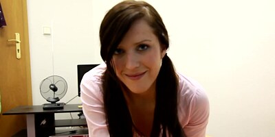 Cutie with pigtails is home alone and horny - Morgan Blanchette