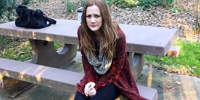 GingerSpyce masturbating and squirting outdoors in the woods - amateur pale redhead fingering solo mastrubation toys dil